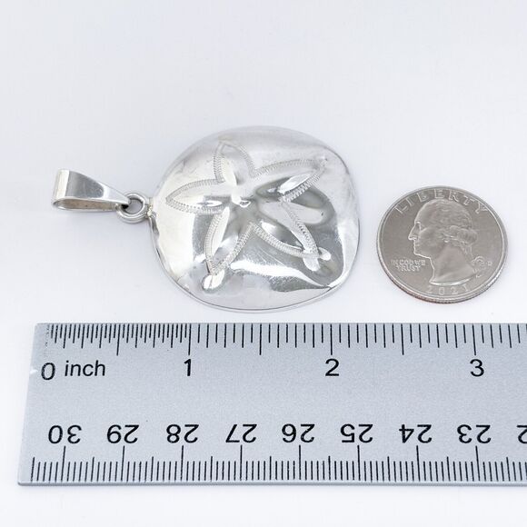 Vintage Mexico ATI Sterling Silver 925 Sand Dollar Pendant - Picture 7 of 7